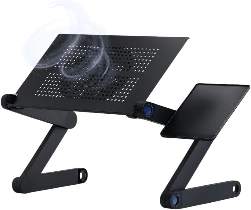 Suporte Ergonômico para Notebook e Laptop com Refrigeração – Mesa Portátil de Alumínio Ajustável para Cama, Sofá e Mesa – Dobrável, Leve e Durável Modelo Premium
