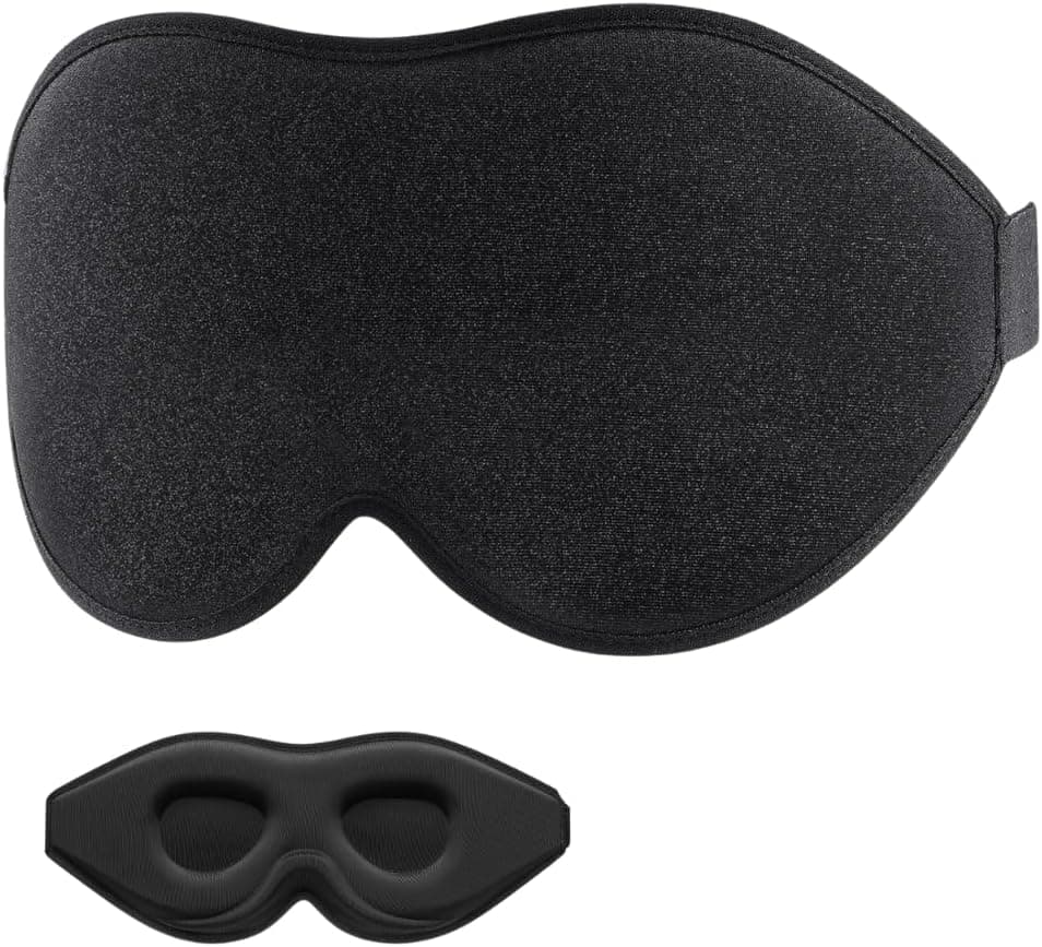 Máscara de Dormir Premium 3D Contornada – Bloqueio Total de Luz, Zero Pressão nos Olhos, Ajustável e Ultra Confortável para Sono Profundo, Viagem e Relaxamento