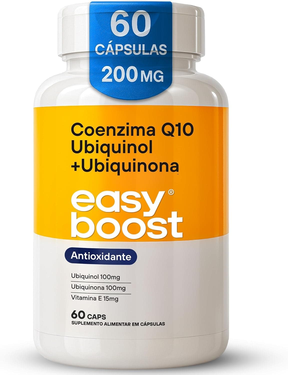 Coenzima Q10 Ubiquinol + Ubiquinona Easy Boost + Vitamina E com TCM 200mg 60 Capsulas